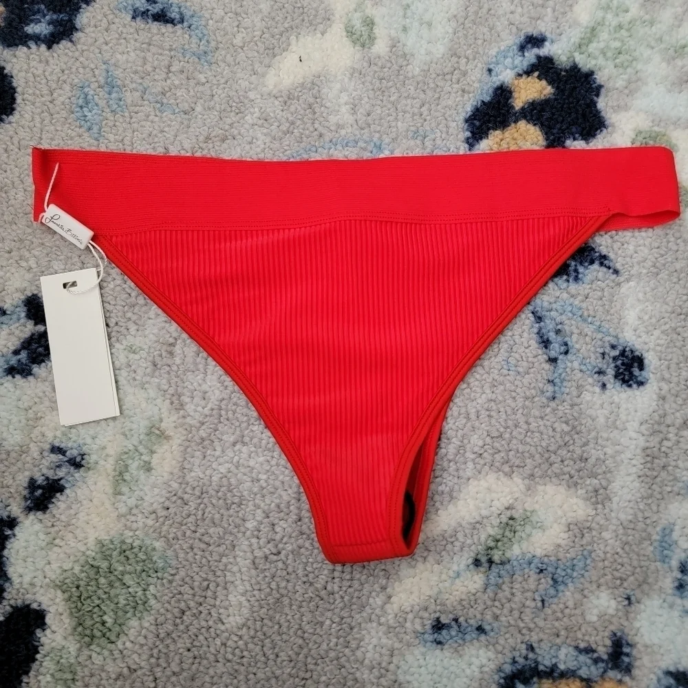 Frankie's Bikinis Drew Bikini Bottom in Red size L NWT